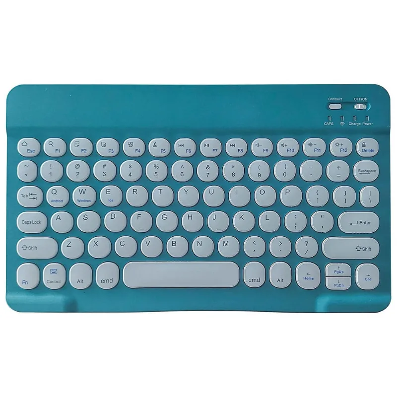 Teclado Bluetooth Teclado Backplane colorido Teclado de tampa redonda Portátil Mini Bt Teclado sem fio para Android Windows Pc Tablet