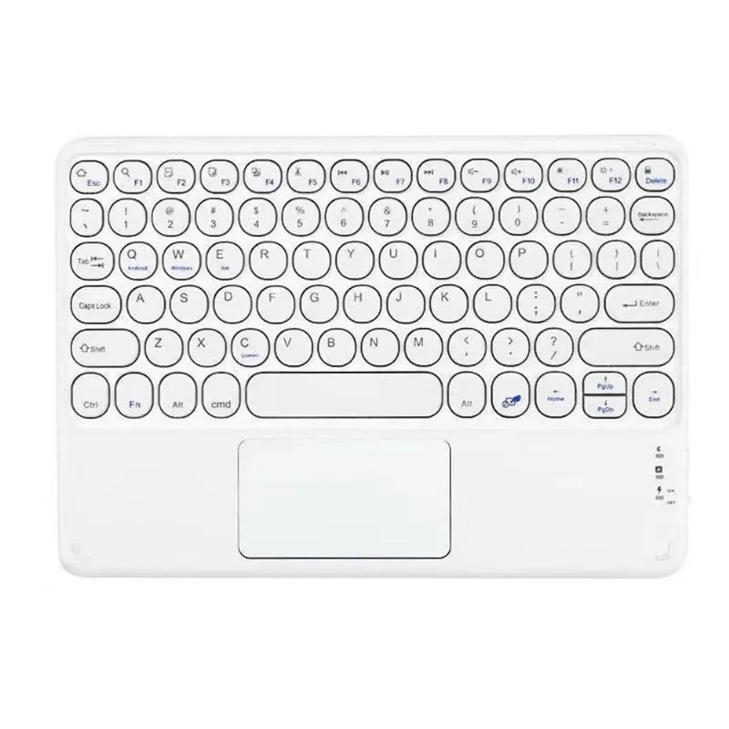 Teclado Bluetooth Round Cap Teclado Portátil Mini Bt Teclado Sem Fio Com Touchpad Para Android Windows Pc