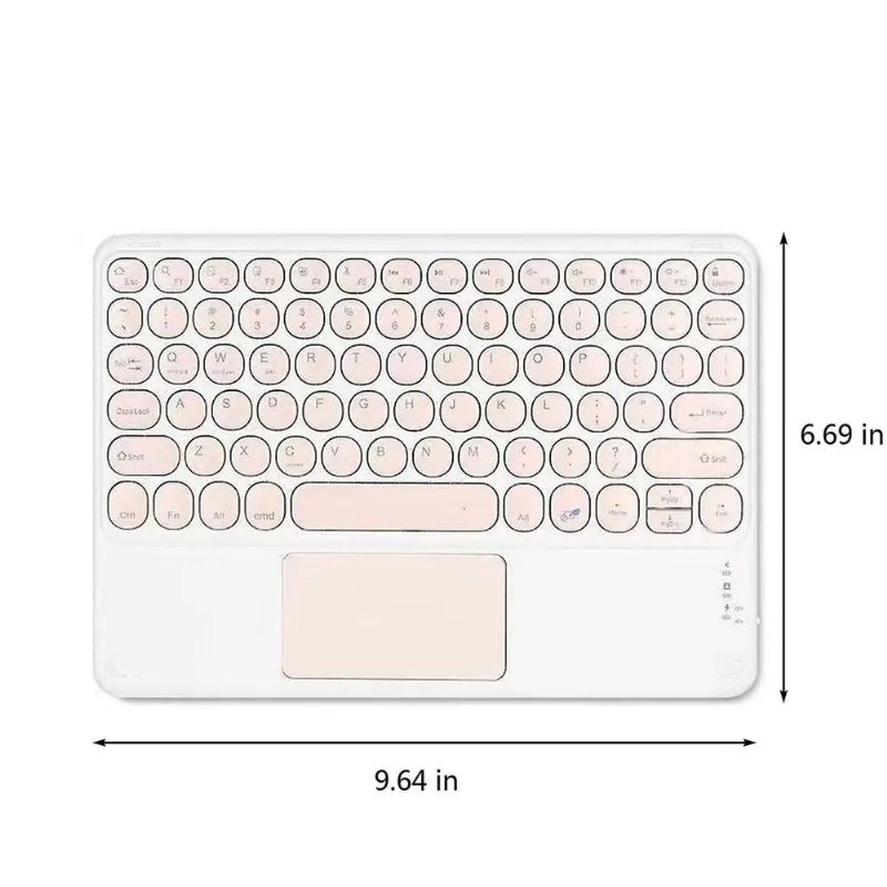 Teclado Bluetooth Round Cap Teclado Portátil Mini Bt Teclado Sem Fio Com Touchpad Para Android Windows Pc