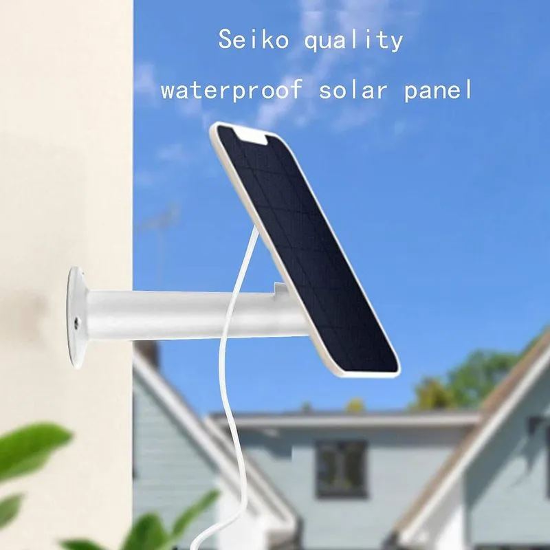 Painel solar à prova de intempéries Câmera de segurança alimentada por bateria Fonte de alimentação do painel solar para câmera de segurança sem fio 5v 1a Micro USB Port Adjus