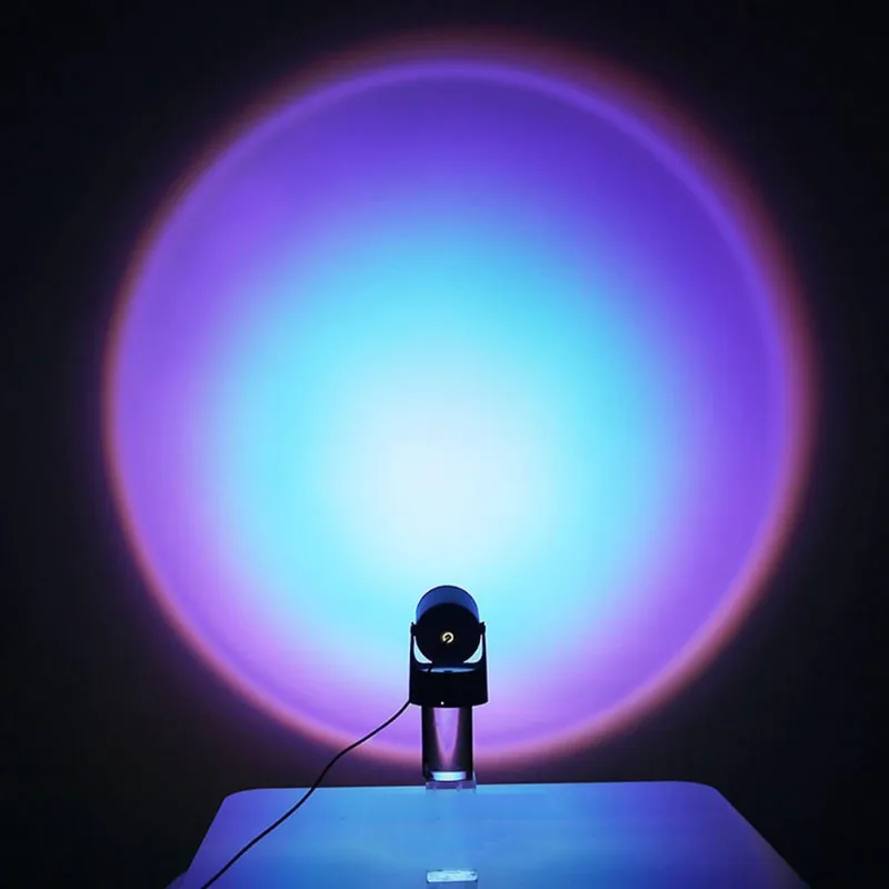 Projetor de luz noturna usb lâmpada led lâmpada de projeção arco-íris de rotação de 90 graus Romant
