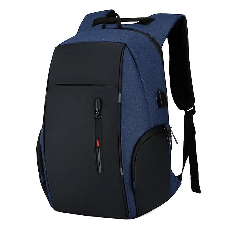 Mochila masculina 15.6 em carregamento usb saco de computador portátil à prova d 'água casual negócios