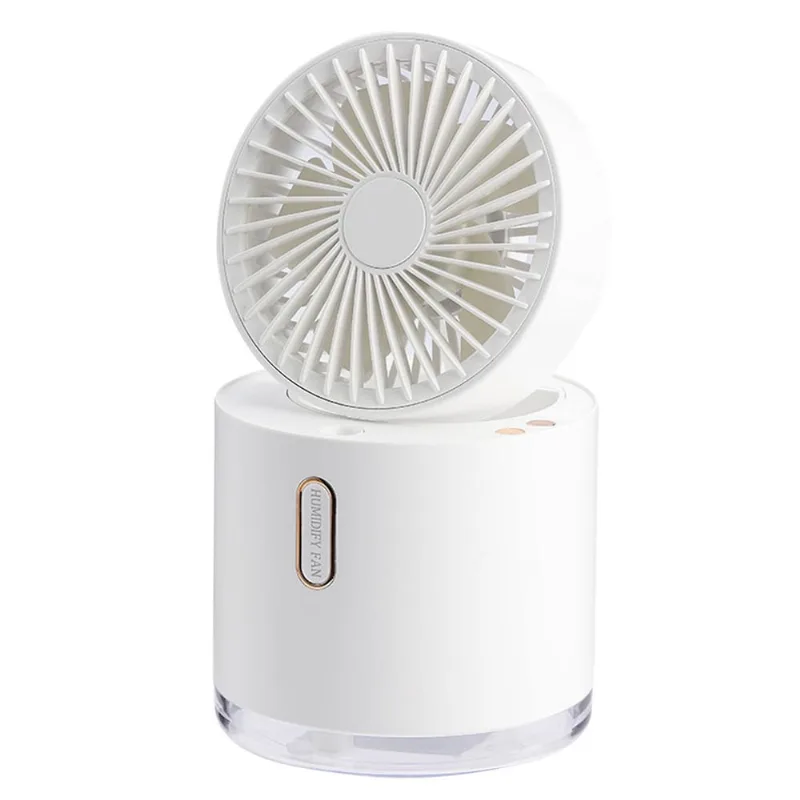 Ventilador portátil do condicionador de ar, mini ventilador silencioso da mesa do Usb, refrigerador de ar evaporativo com 3 velocidades, vento forte com luz led