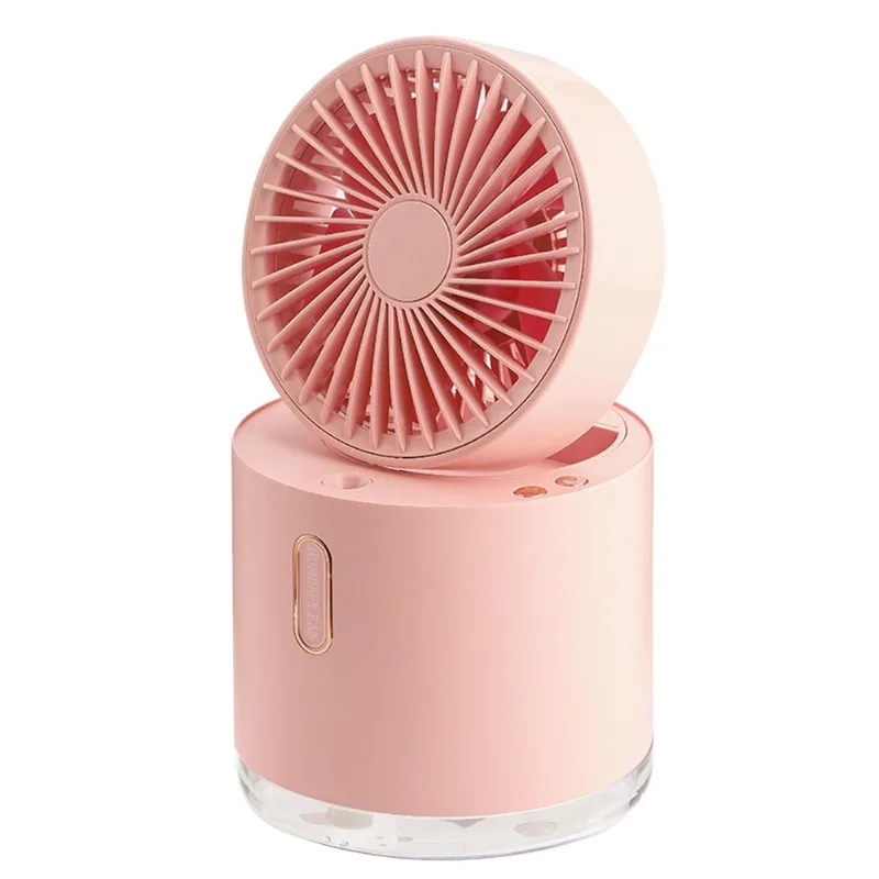Ventilador portátil do condicionador de ar, mini ventilador silencioso da mesa do Usb, refrigerador de ar evaporativo com 3 velocidades, vento forte com luz led