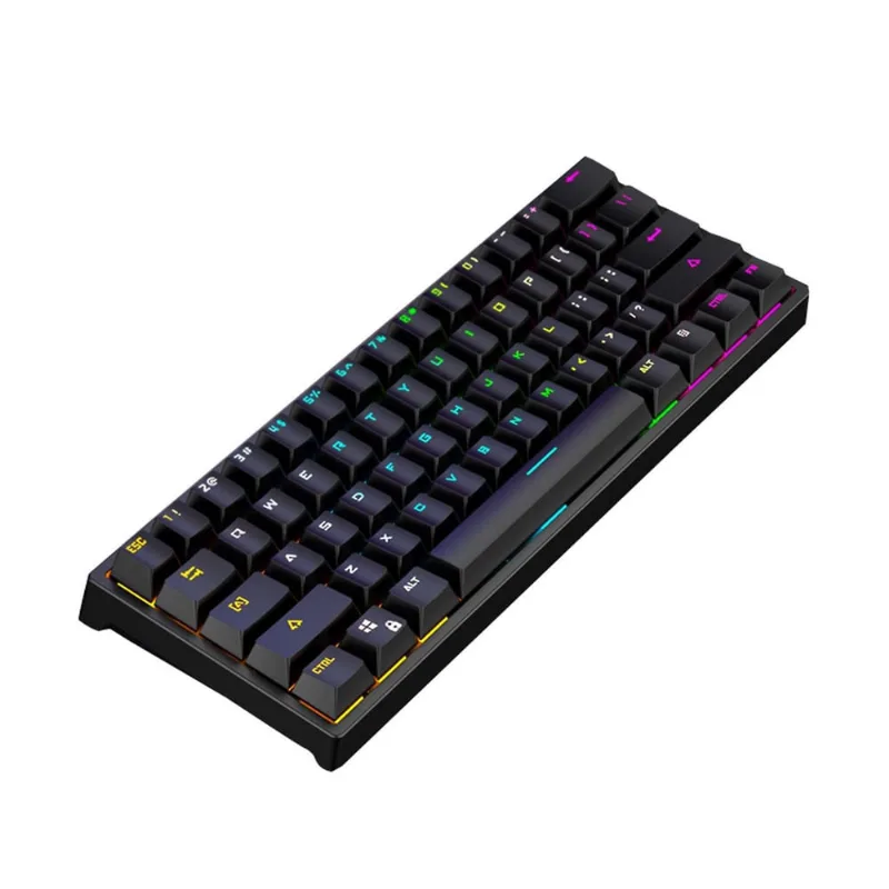 Teclado mecânico para jogos com fio 60% Rgb retroiluminado compacto 61 teclas mini teclado com interruptores azuis para windows pc