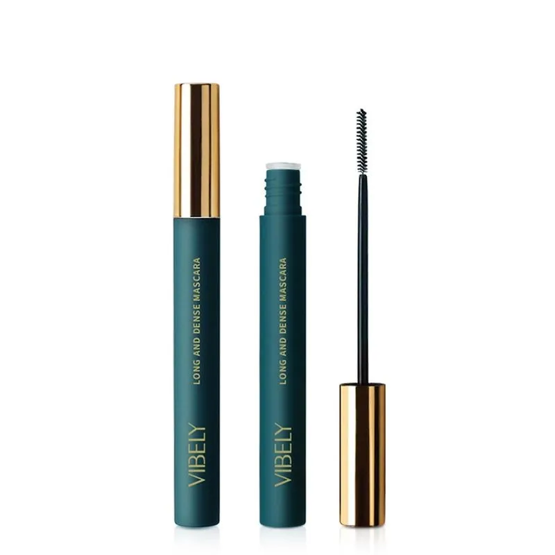 Vibely Slender Thick Ultra-fino Escova Cabeça Verde Tubo Cor Rímel Curling Natural à Prova D 'Água