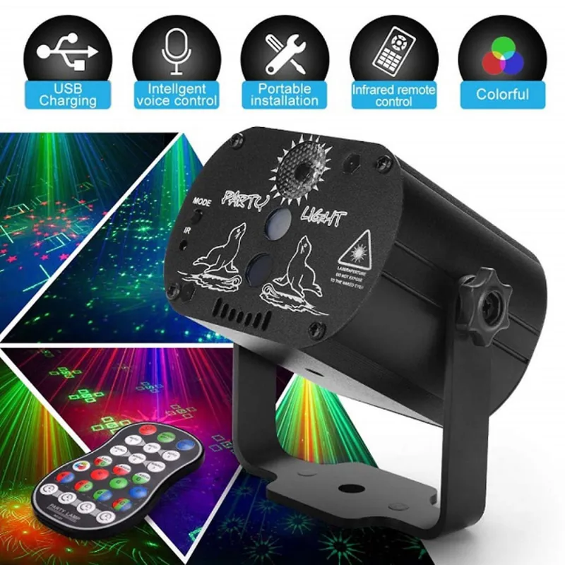 Disco conduzido Ktv do partido da iluminação do Rgb das luzes da fase do projetor de 60 padrões mini