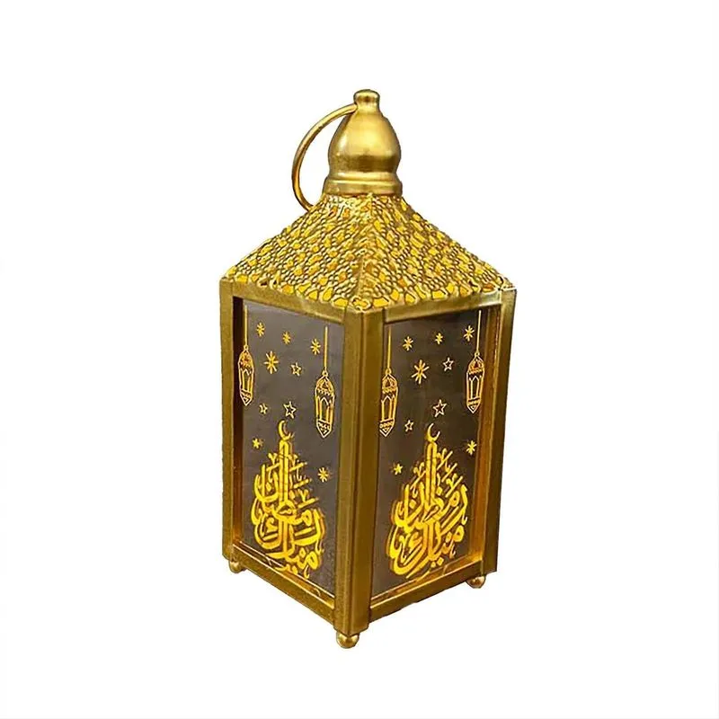 Lanterna do Ramadã Led Lanternas de suspensão Luzes de decoração do Ramadã Iluminação do feriado Luz noturna de ferro forjado