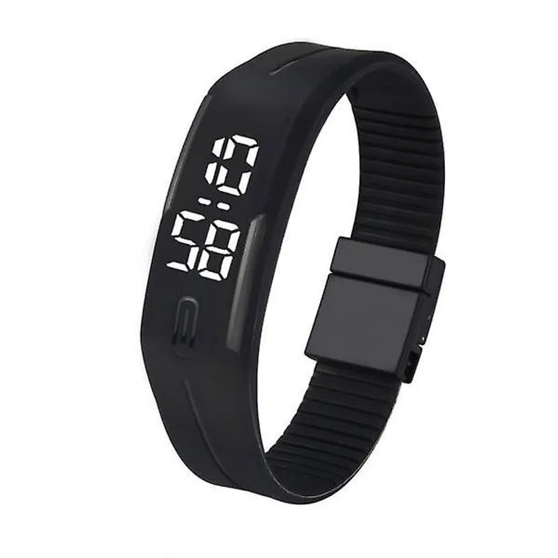 Relógio masculino feminino de borracha led data esportes pulseira relógio de pulso digital gy