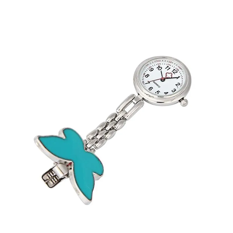Clip-on Fob Broche Pingente Pendurado Borboleta Relógio de Bolso Bu