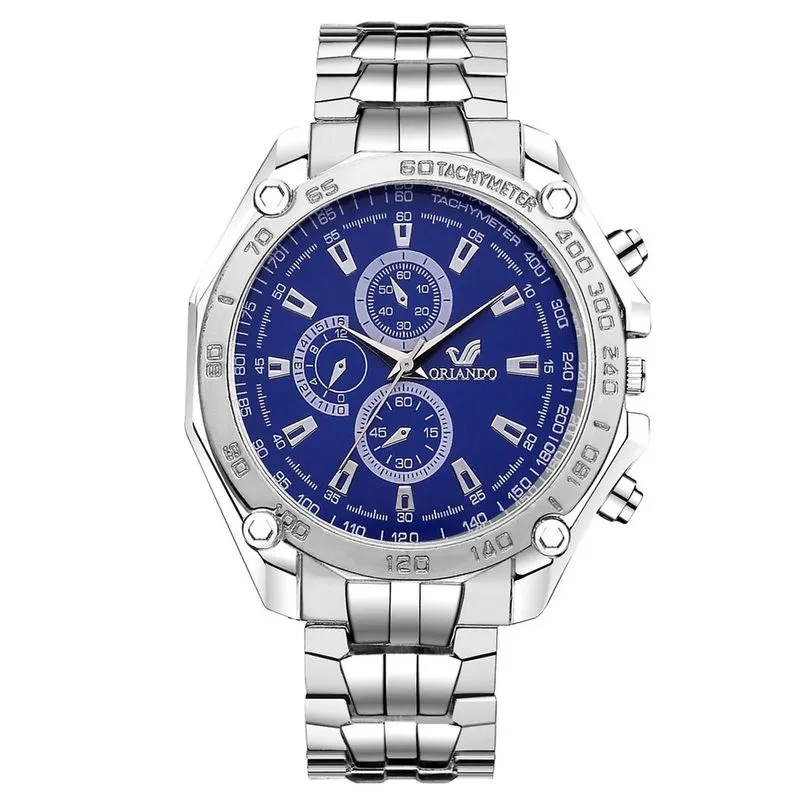 Relógio de moda masculina relógio de aço inoxidável vestido casual pulso jóias de cristal