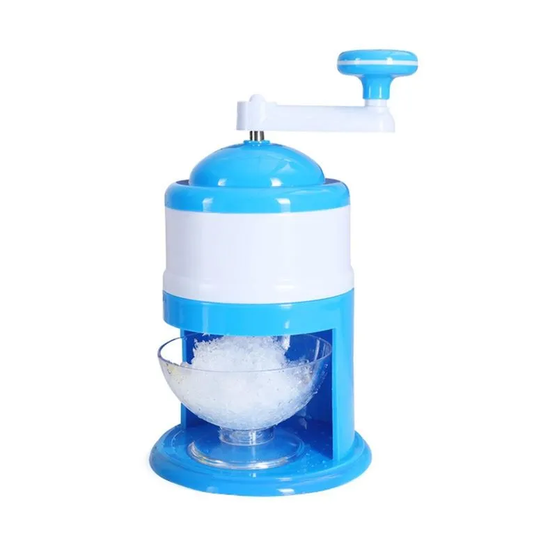 Máquina de gelo raspada à mão Máquina manual de smoothie de frutas Mini máquina de barbear de gelo doméstico Triturador de gelo pequeno
