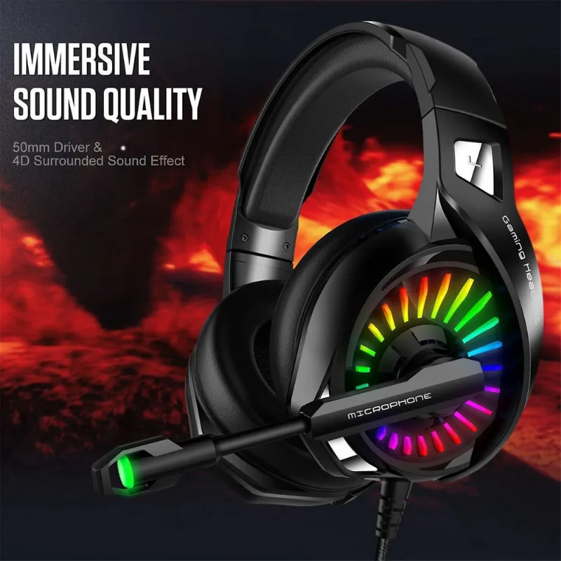 Para Ps4 Gaming Headphones 4d Stereo Rgb Headset Com Headset, Adequado Para Gamers
