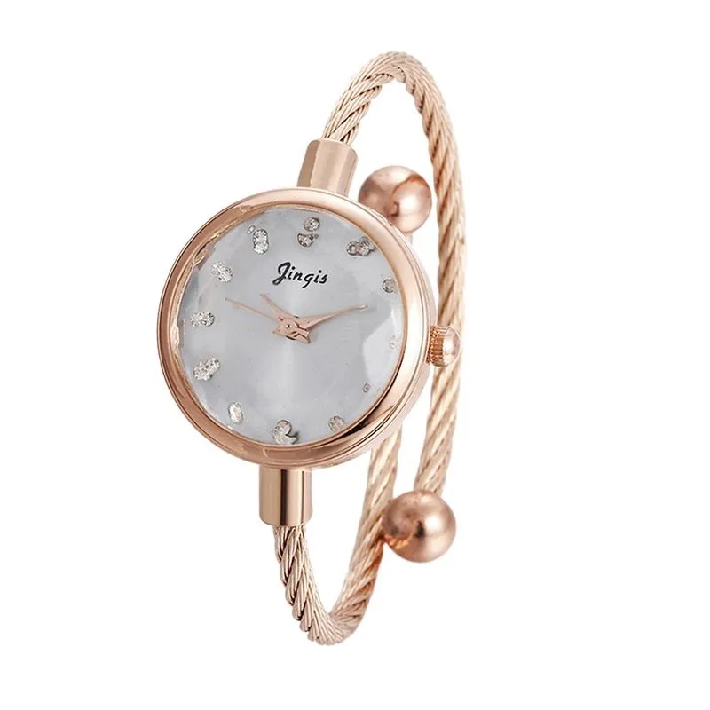 Relógio feminino Relógio de pulseira de moda requintado Relógio de quartzo com pulseira de senhoras