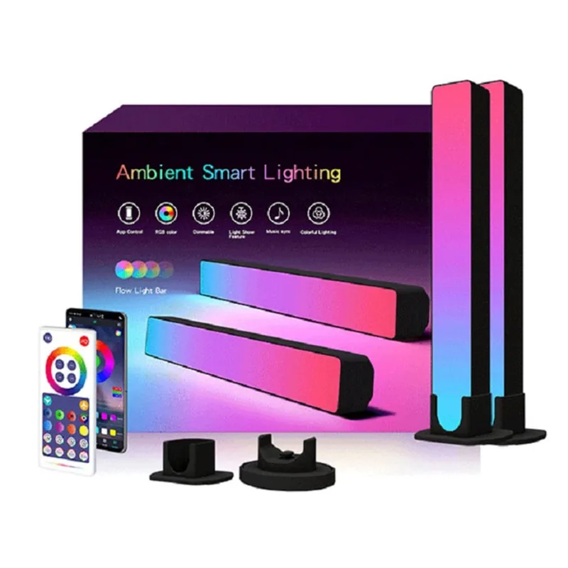 Barra de luz Bluetooth inteligente, luz led inteligente rgb, mudança de cor síncrona do modo de música, luz decorativa de atmosfera colorida para entretenimento, pc, tv, r