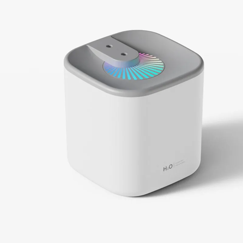 Humidificador de aromaterapia doméstico colorido, umidificador de grande capacidade de pulverização dupla, umidificador de mesa de spray duplo Usb, luzes quentes conduzidas para carro, escritório, B
