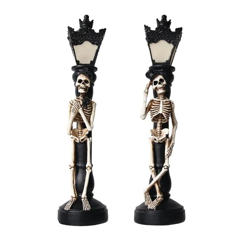 Lanterna de caveira de Halloween Jack-o'-lantern com luzes led decorações para casa festa