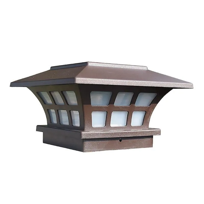 Lâmpada Solar Coluna Cabeça Luz Exterior Impermeável Decorativo Pátio Branco 1led