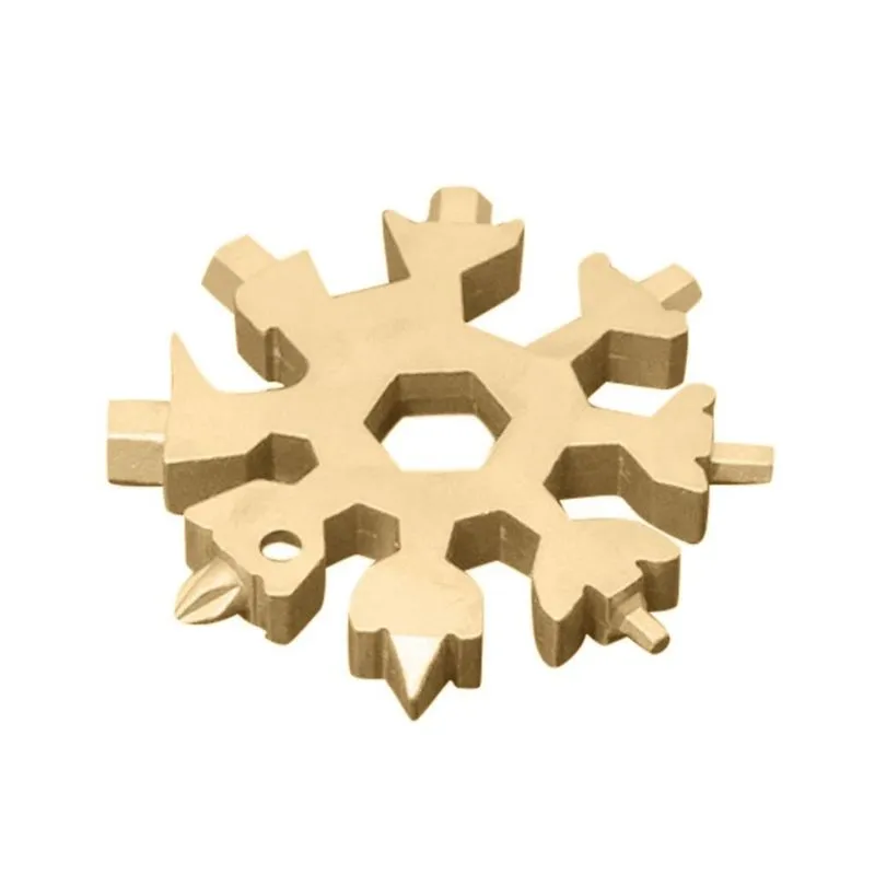 Portátil 18-em-1 Snowflake Multi-ferramenta Outdoor Tool Card Keychain Abridor de garrafas