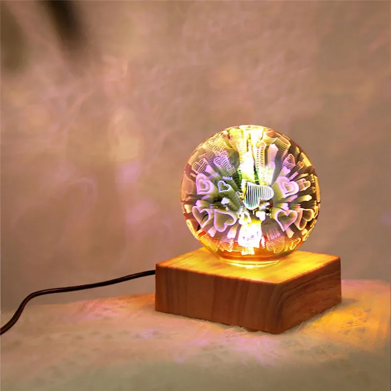 Atmosfera 3d Lâmpada Mesa Colorida Luz Vidro Abajur Presente Primavera Decoração