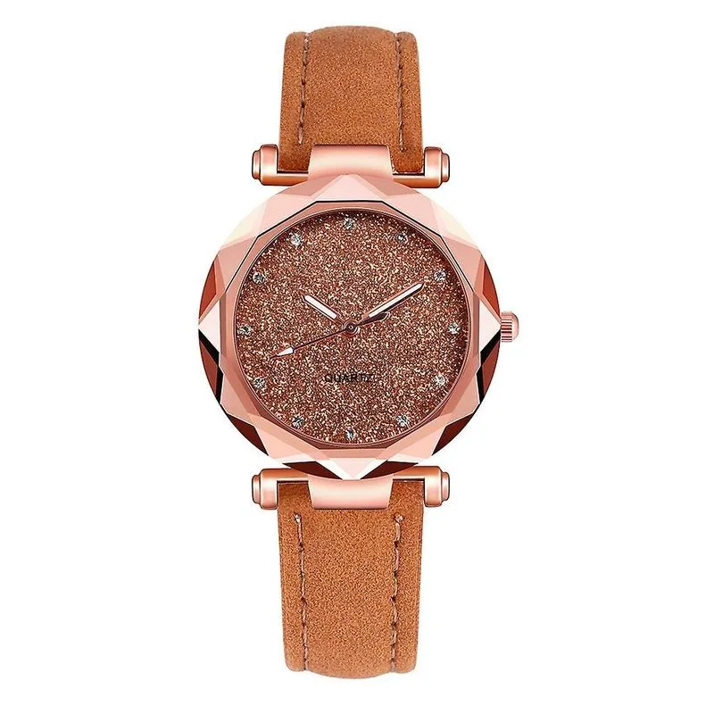 Moda feminina coreana strass rosa ouro relógio de quartzo relógio de cinto feminino