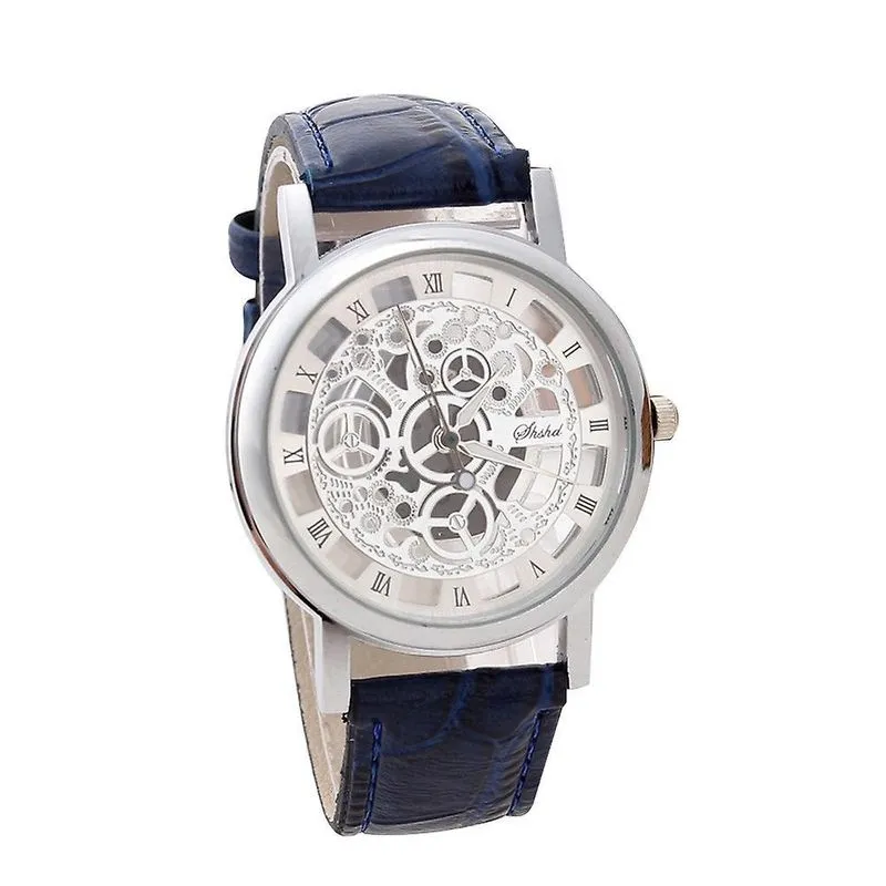 Relógio de pulso masculino de luxo de aço inoxidável quartzo militar esporte pulseira de couro c