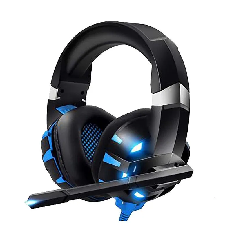 Fone de ouvido para jogos com microfone de redução de ruído de som surround 7.1 e luz LED