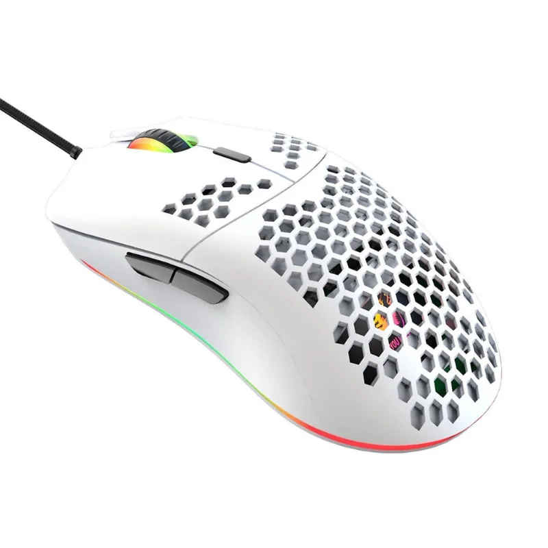 M6 Colors Mouse ergonômico com fio oco Mouse leve para jogos de esportes esportivos