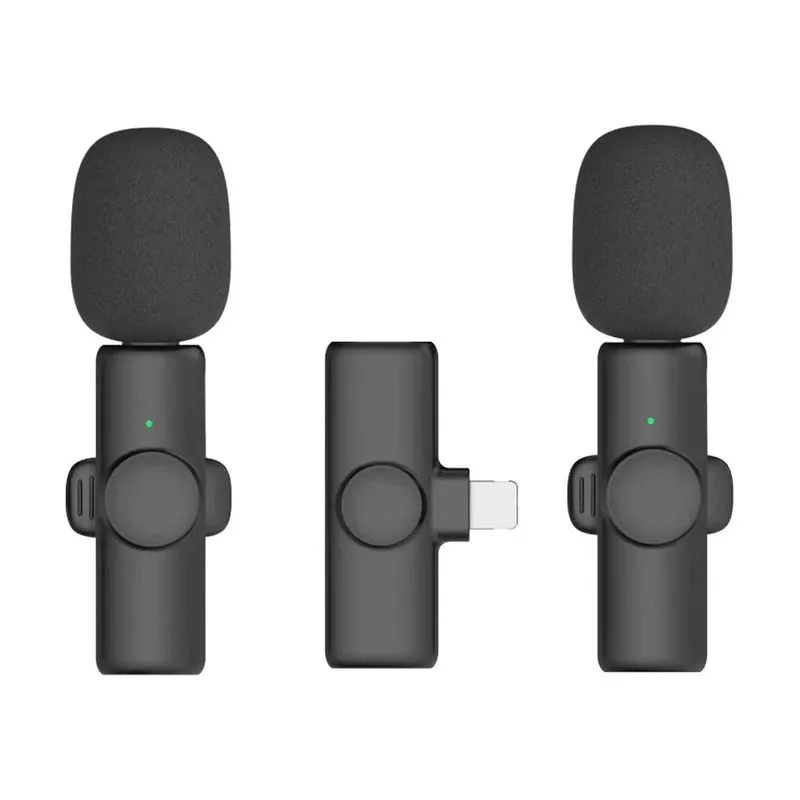 Microfone de lapela sem fio para iphone para ipad, microfone sem fio plug-play para gravação, transmissão ao vivo, redução de ruído de sincronização automática