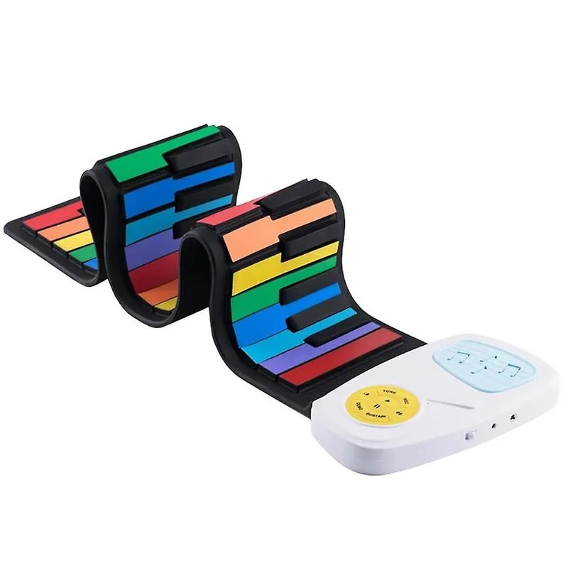 Roll Up Piano Keyboard Portable Para Crianças Educacionais Iniciante Com Pedal Sustain