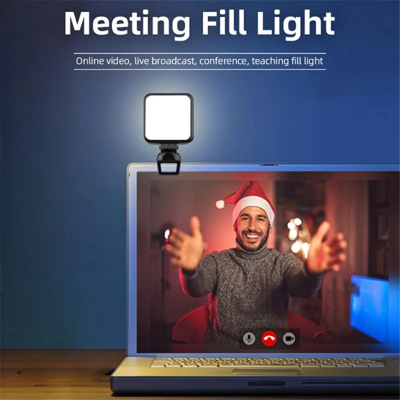 Iluminação da webcam do portátil do jogo da iluminação da videoconferência com grampo, luz conduzida da câmera