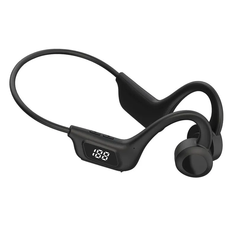 Fone de ouvido Bluetooth sem fio com gancho para orelha e design esportivo