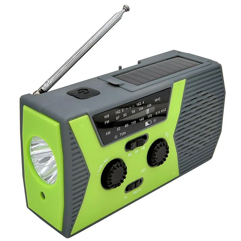 Carregador solar da lanterna elétrica do rádio do tempo do dínamo 4000mah da manivela da emergência