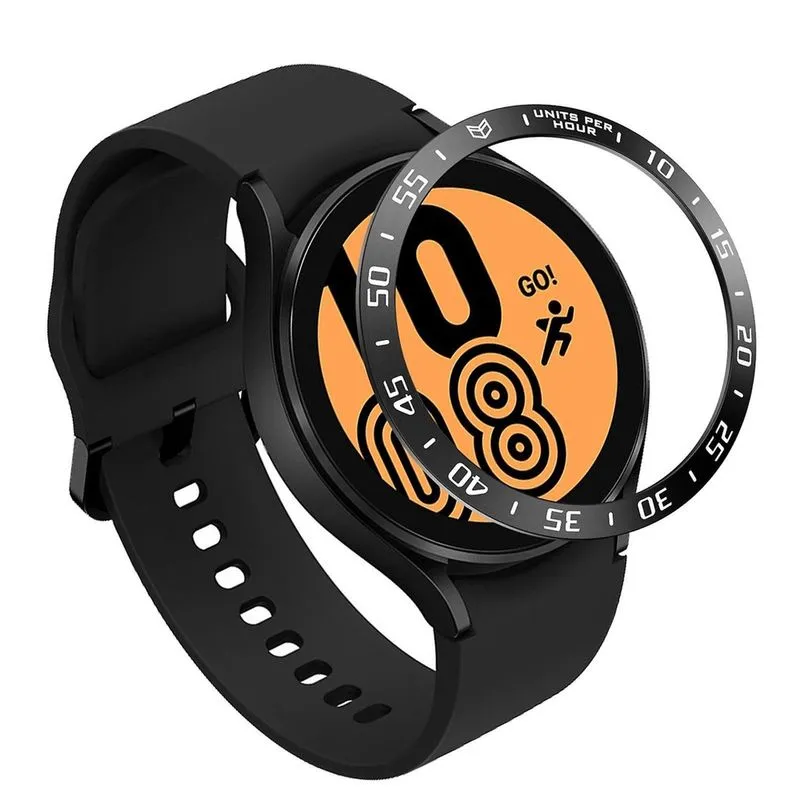 Anel de relógio de metal compatível para Samsung Galaxy Watch4 40 mm, proteção contra arranhões, estilo A