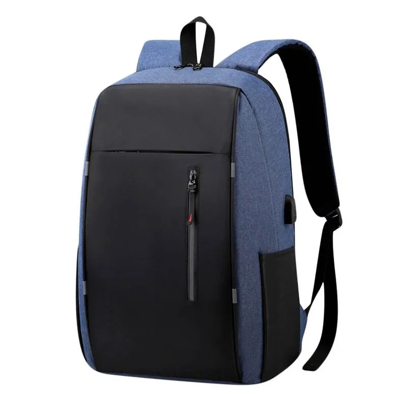 Mochila masculina 15.6 em carregamento usb saco de computador portátil à prova d 'água casual negócios