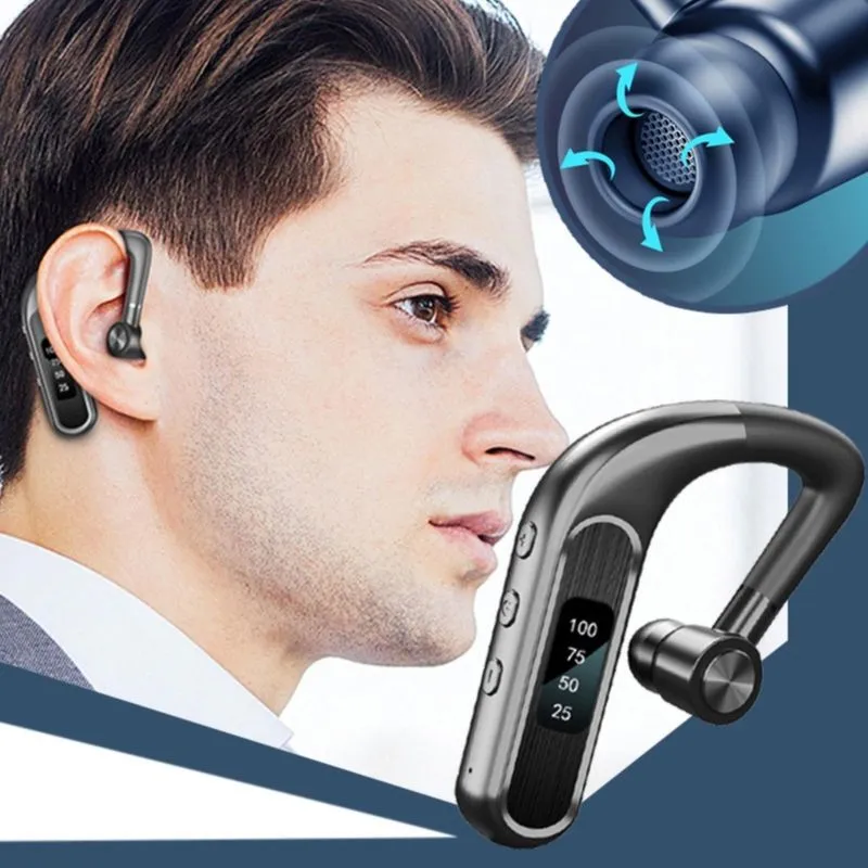 Fone de ouvido bluetooth fone de ouvido sem fio v5.0 15 hrs ultraleve fones de ouvido display digital em fones de ouvido para celular portátil