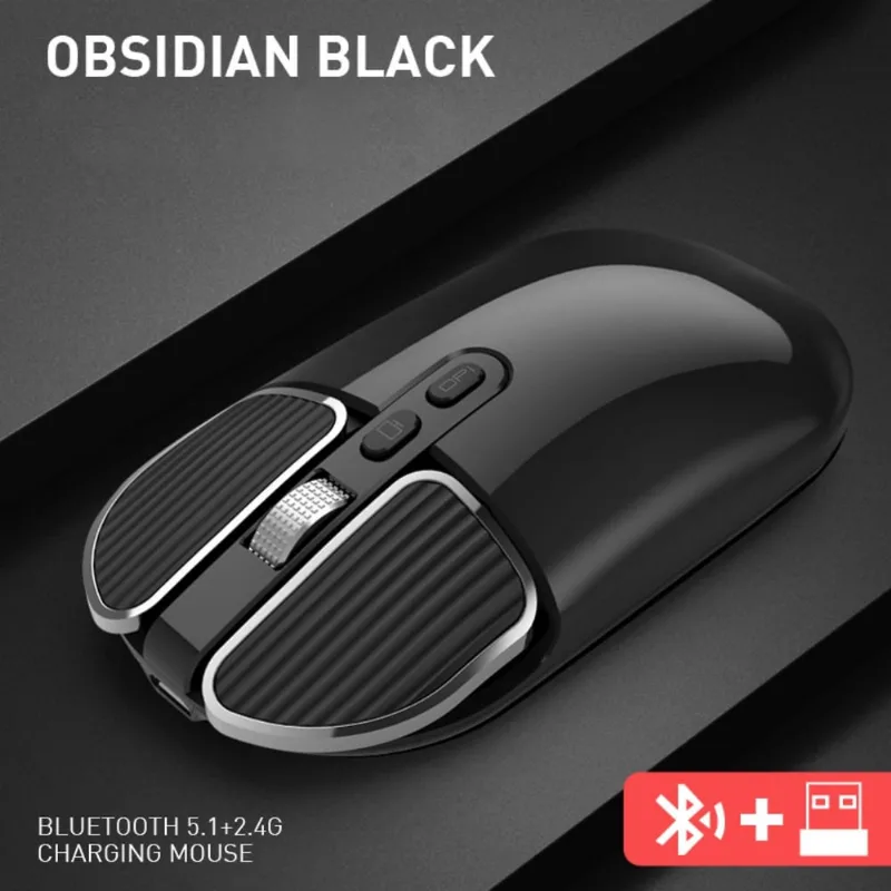 M203 Bluetooth 5.1 + 2.4g Sem Fio Modo Duplo Recarregável Mouse Óptico Mouse Pc