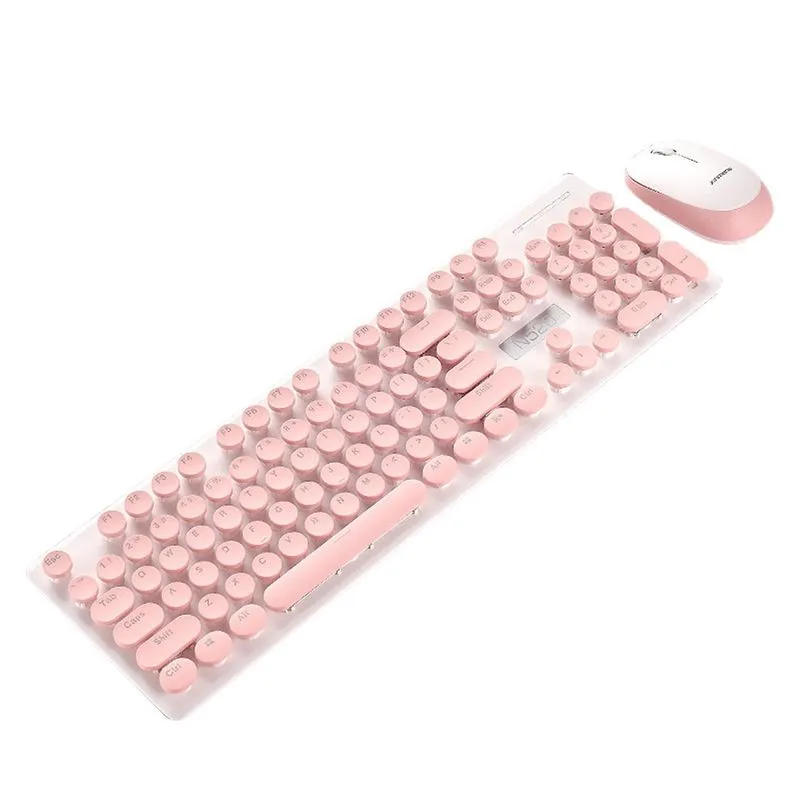 O teclado e o rato sem fio N520 do estilo retro ajustaram o teclado e o mouse sem fio 2.4g