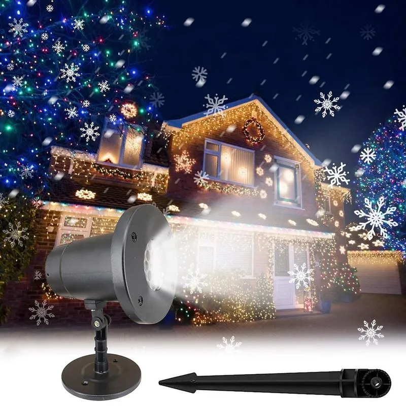 Luz de projeção de neve de Natal Led Snow Show Projetor, decoração impermeável do Natal