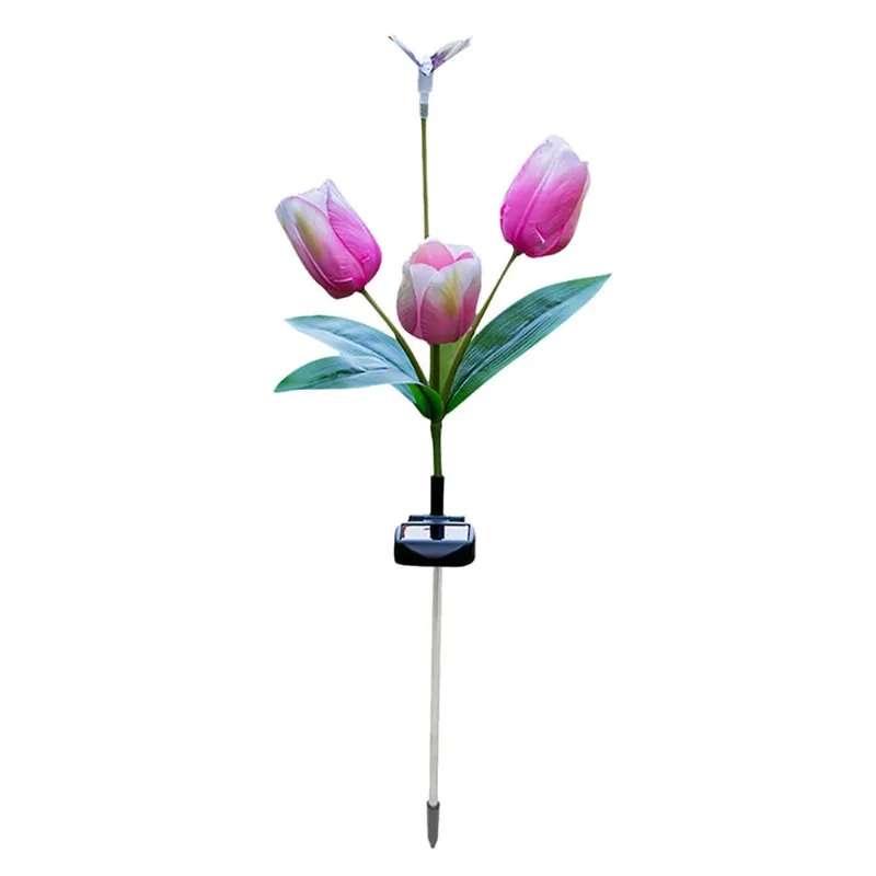 4led tulipa/flor libélula/luz solar tulipa/luz led jardim gramado luz