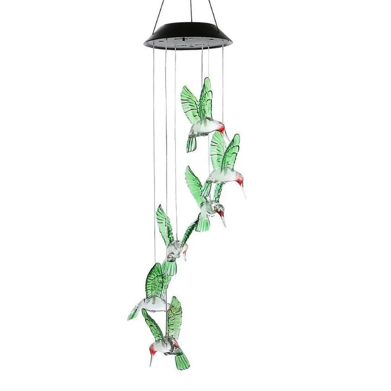 Cor que muda o vento solar conduzido do beija-flor do carrilhão de vento para a iluminação de jardinagem