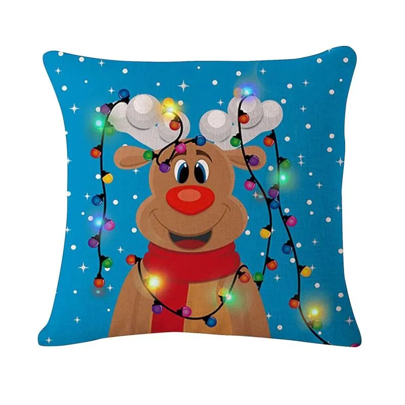Iluminação de Natal Capa de Almofada Led Decoração de Casa Almofada Sofá Piscando