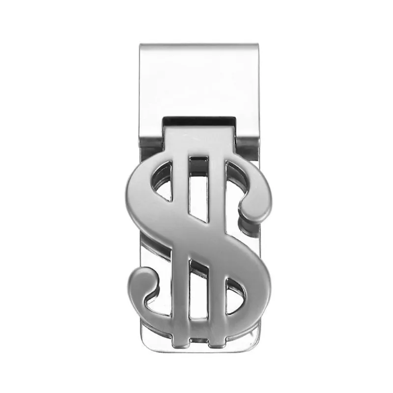 1 X Money Clip Dollar Sign Titular do cartão Slim Clamp Bolsa de carteira de aço inoxidável