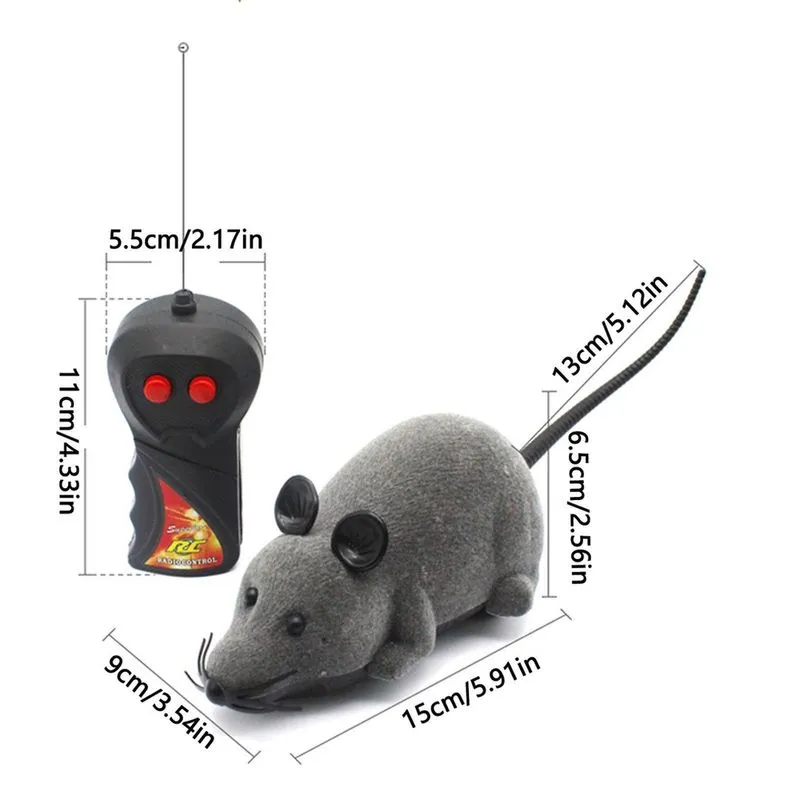 Mouse elétrico Controle remoto Brinquedo para animais de estimação Forma de mouse Brinquedo de gato
