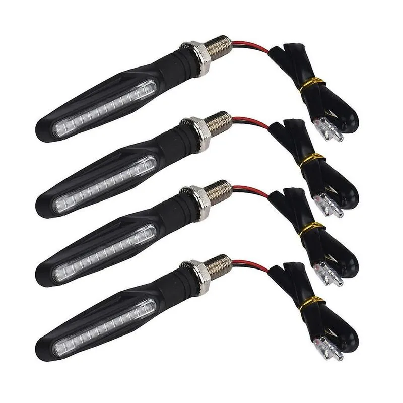 4pcs motocicleta 12 levou indicador de sinal de volta pisca-piscas luz âmbar