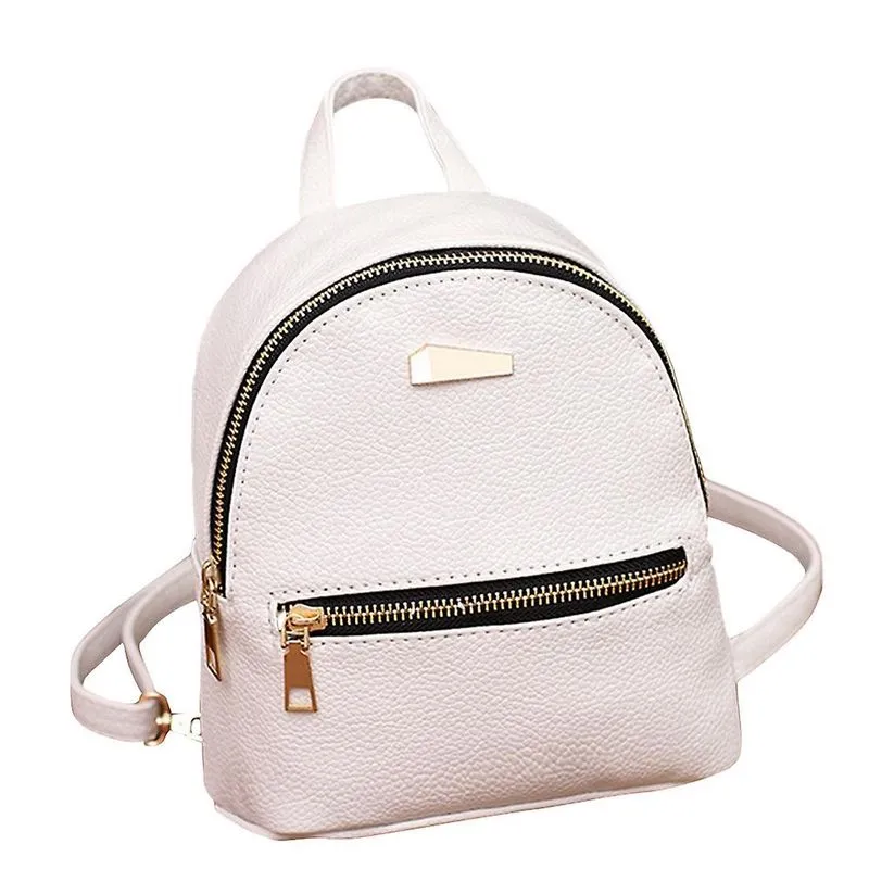 Mochila feminina de couro mochila escolar mochila de ombro universitário bolsa de viagem wh