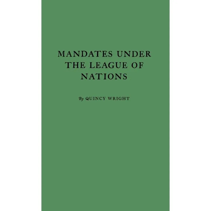 Livro Mandates under the League of Nations.