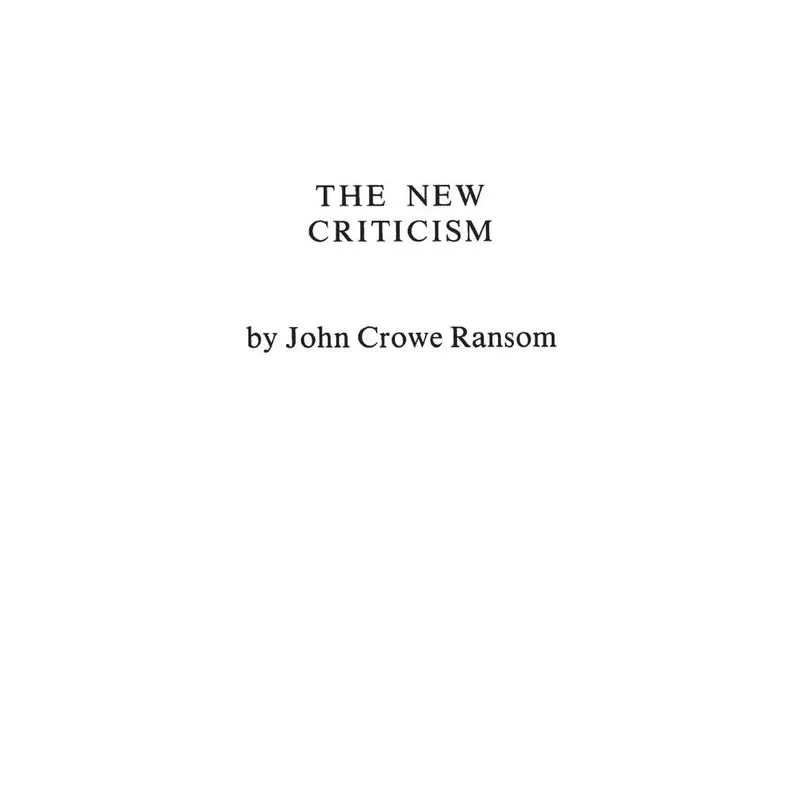 The New Criticism