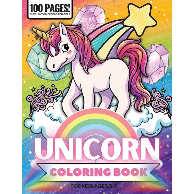 Unicorn Coloring Book, 100 Pages
