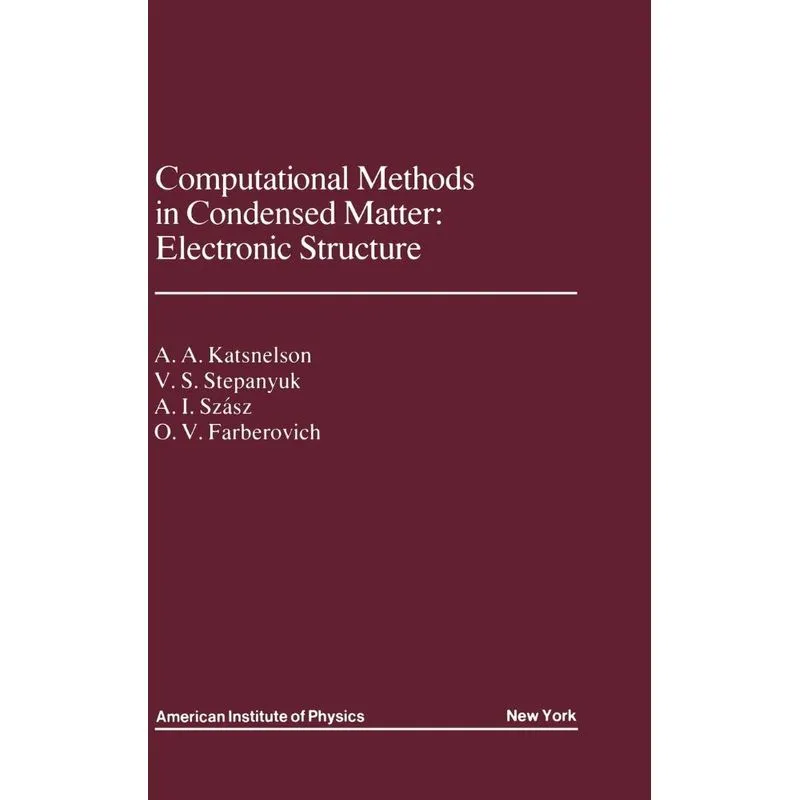 Computational Methods in Condensed Matter